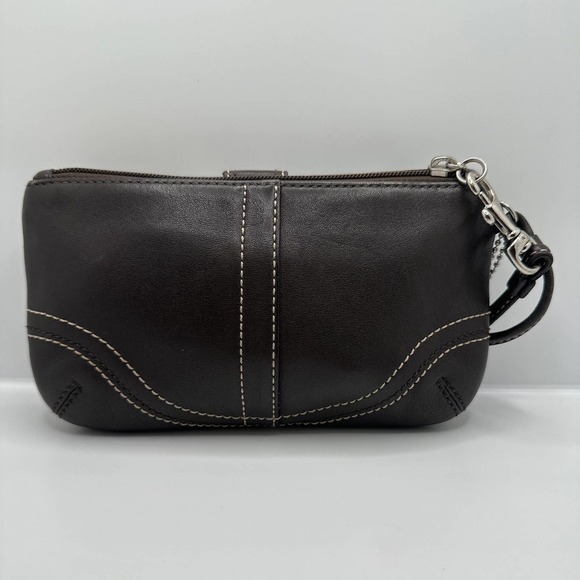 COACH Brown Leather Wristlet - Picture 2 of 10